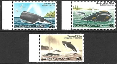Norfolk Island Scott 290-292 WHALES VF Mint Never Hinged Margin Copies - Image 1 of 4