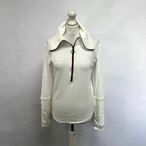 Free People We The Free 1/4 Zip Long Sleeve Top. White. Small.  Brand new - Picture 1 of 7