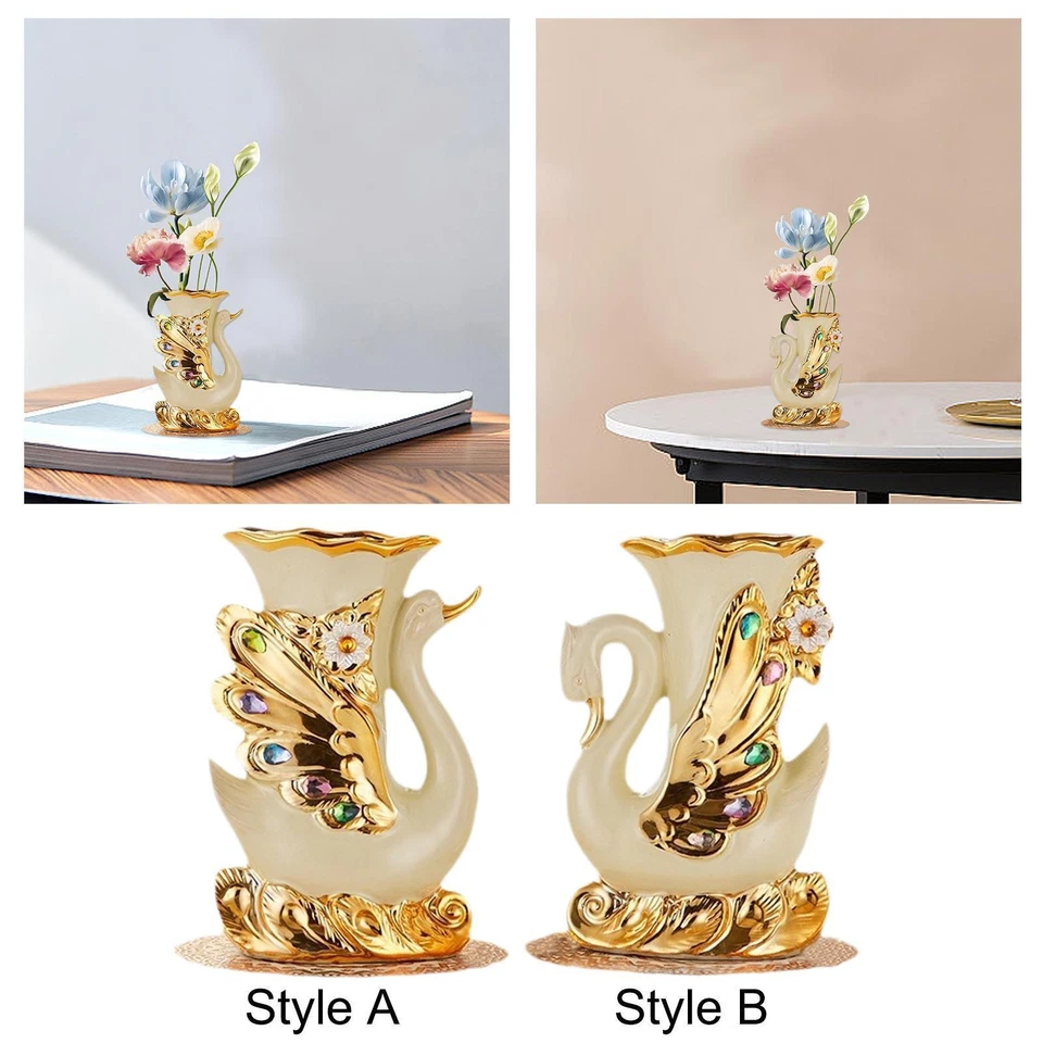 Swan Vase Stem Bunch Holder Dried Flower Vase for Home Farmhouse Bedroom - image 1 of 1