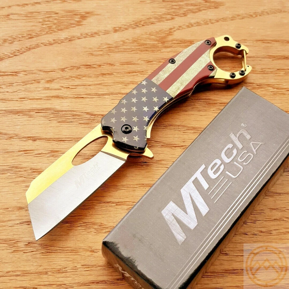 MTech Linerlock A/O Flag Folding Poket Knife MT-A1028AF