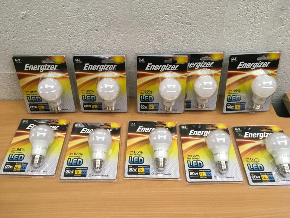 ENERGIZER GLS ES E27 LIGHT BULB SCREW 9W 60W X3, 5 OR 10 NEW NON DIMMABLE - Image 1 of 1