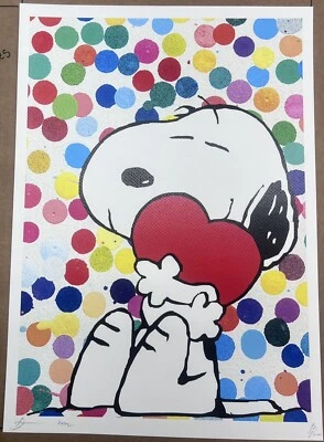 DEATH NYC edición limitada firmada arte callejero impresión 45x32 cm Snoopy In Love arte pop Foto 1 de 4