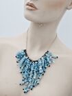 Beautiful Aquamarine Gemstone Waterfall Necklace