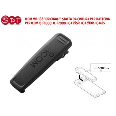 ICOM MB-133 "ORIGINALE" STAFFA DA CINTURA PER BATTERIA PER ICOM IC-F1000, IC-F20 - Immagine 1 di 3