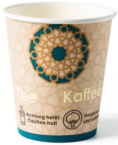 100 Design Einweg-Kaffeebecher Pappbecher Papp-Becher Kaffee-Becher, 0,2 l, rund - Bild 1 von 2