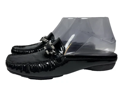 Mules STUART WEITZMAN charol negro estrás joya acento para mujer talla 6,5 Foto 1 de 4