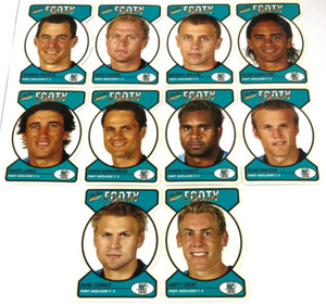 2005 SELECT AFL TRADITION CARD FACE DIE CUT PARALLEL TEAM SET (10)-PORT ADEL