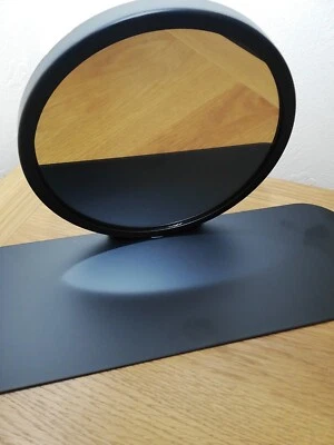 Mirror Round Habitat Optimist Wall With Shelf Black Metal Size 20 x 40cm Home - Image 1 of 4