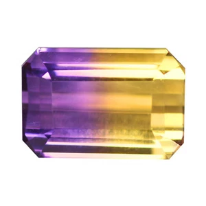 4.10 Ct Octagan 11.1 x 7.4 MM Purple & Gold Yellow Bolivia Natural Ametrine - Picture 1 of 4