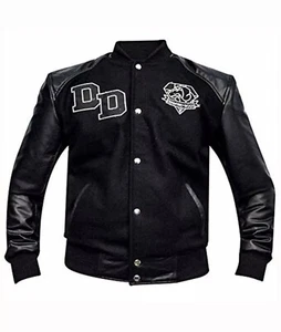Black Diamond Dogs Metal Gear Solid Flight Bomber Varsity Mens Leather Jacket - Bild 1 von 3
