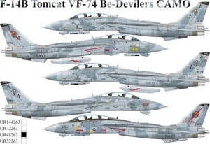 Calcomanías UpRise UR48263 - CALCOMANÍA F-14B Tomcat VF-74 Be-Devilers CAMO 1/48 - Imagen 1 de 7