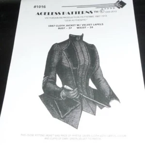 Equestrian Victorian Velvet Lapel Jacket Costume Sewing Ageless Pattern AG1016 - Picture 1 of 3