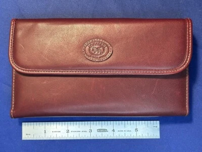 Cartera de mujer Buxton vintage de cuero borgoña planificador a presión pluma moneda nueva con etiquetas nueva Foto 1 de 4