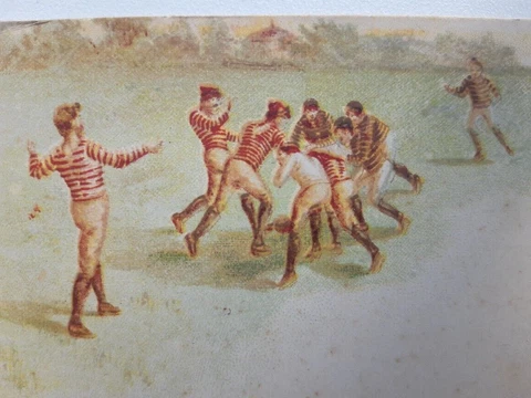 1890 French Antique soccer rugby football postcard B Cover