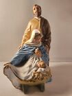 Statue vintage de la Nativité moule atlantique Jésus, Joseph et la Vierge Marie 10,5 pouces de haut !