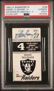 DAN MARINO NFL DEBUT TICKET -  MIAMI DOLPHINS PSA AUTO 9 - 9/19/1983 HOF!!! - Picture 1 of 3
