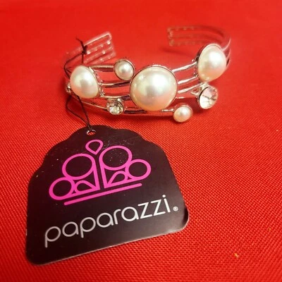 Браслет папарацци с полным отплытием искусственный жемчуг стразы - Изображение 1 из 4