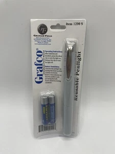 PENLIGHT REUSABLE SILVER GRAFCO w/Batteries - Picture 1 of 2