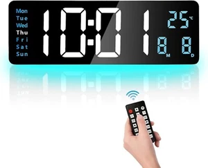 Digital Wall Clock,Alarm Smart Clock,16 inch LED Display with Remote Control - Picture 1 of 8