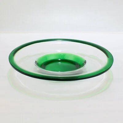 Plato o plato chino antiguo verde y transparente de vidrio de Pekín Foto 1 de 4