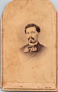 Carte de Vistie CDV Foto Hombre con Sello de Ingresos de la Guerra Civil - Imagen 1 de 2