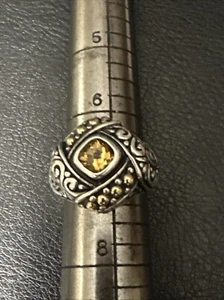 BJC SAMUEL BENHAM .925 Sterling/18k facettierter Citrin Ring Größe 6,75 - Bild 1 von 9