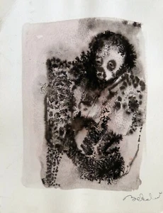 Surrealist Drawing original artwork portrait direct from artist Fred BELAUBRE - Picture 1 of 1