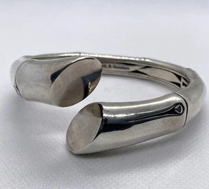 Brazalete de plata esterlina Moi Toi de bambú bypass superpuesto John Hardy raro retirado - Imagen 1 de 11