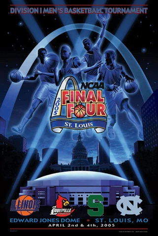 NCAA Men's Basketball FINAL FOUR 2005 24x36 Event POSTER - North Carolina MSU Cover