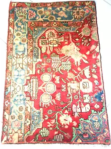 Perserteppich Wagireh Handgeknüpfte Orient Teppich Nahavand Vagiere Rot Rosa - Bild 1 von 10