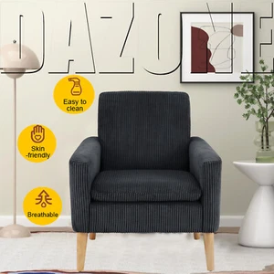 Modern Corduroy Fabric Accent Chair Single Sofa Living Room Upholstered Armchair - Picture 1 of 12