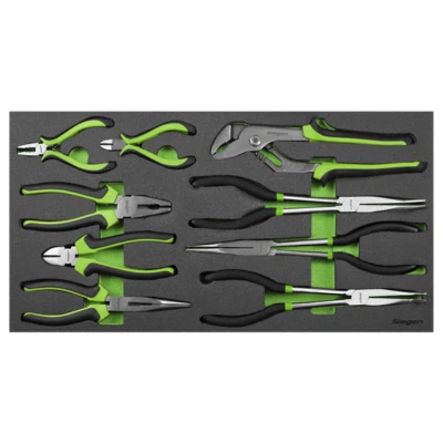 SIEGEN SEALEY 9pc Mixed Pliers Set EVA Tool Tray Water Pump Side Cutters FD25 - Image 1 of 4