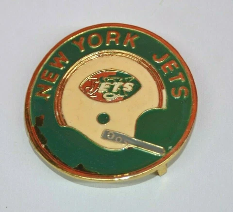 New York Jets Helmet Belt Buckle NFL Properties Single Bar Green Vintage 1971 Cover