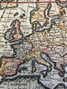 Europa hinüber nach Asien Russland & Türkei 1772 seltene charmante Miniatur HC Karte - Bild 1 von 5