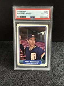 Alan Trammell 1982 Fleer #283 PSA 10 Gem Mint POP 46 - Picture 1 of 2