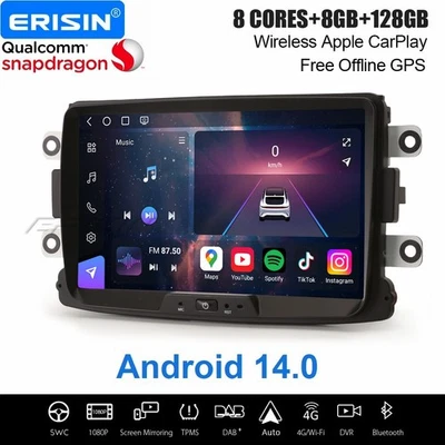 8+128GB Android 14 Carplay Autoradio GPS Dacia Logan Lodgy Duster Sandero Dokker - Bild 1 von 4