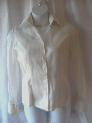 Blusa NaraCamicie Algodón/Seda Blanco Puños Franceses De Colección Talla 8 (lll) Foto 1 de 4