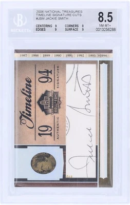 Tarjeta 8,5 firmada por Jackie Smith Cowboys 2006 National Treasures Cut #TL-JS #1/1 BGS Foto 1 de 3