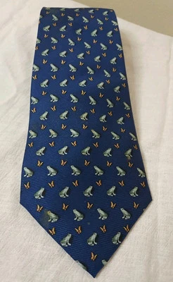 Corbata de diseñador BIJOUX TERNER para hombre 100 % seda azul usada en excelente estado Foto 1 de 4