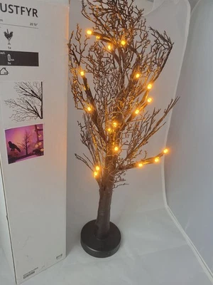 Ikea KUSTFYR Halloween Tree Black Table Lamp Orange LED lights 20 1/2" NEW - Image 1 of 3