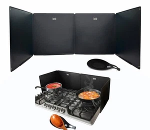 Foldable, Large 4-Sided Grease Splatter Guard, Stainless Steel Oil Splash Shi... - Picture 1 of 9