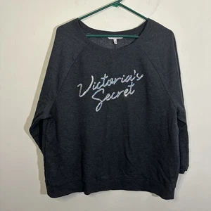 Victoria’s Secret Sweatshirt Pailletten anthrazitgrau Damen Large Pullover Oberteil - Bild 1 von 7