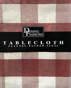 Autumn Large Gingham Check Vinyl Flannel Back Tablecloth Var Size / Color Elrene - Picture 1 of 17