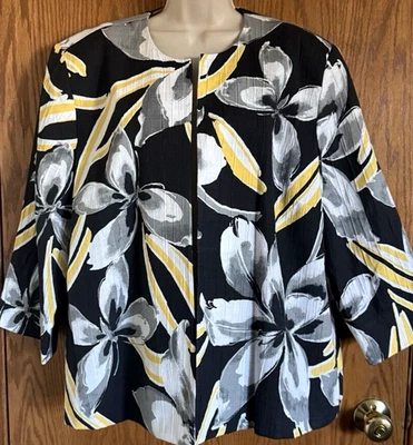 Chaqueta Blazer Alfred Dunner Multicolor Forrada Floral Para Mujer Talla 20 Sin Bolsillos Foto 1 de 4