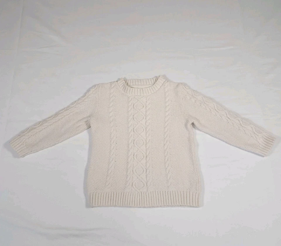 Suéter Janie and Jack Niños 18-24 Meses Crema Cable Tejido Algodón Mezcla Lana Foto 1 de 4