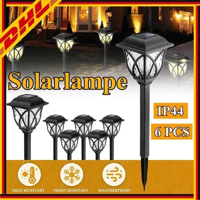 6er Set Solarleuchten Außen Garten Deko LED Solarleuchten Solarlampe IP44 NEU - Bild 1 von 4