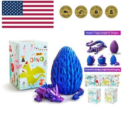 Ovo de dragão impresso em 3D 15", brinquedos de aniversário de Natal, meias de presente, A... - Imagem 1 de 4