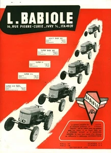 Publicité ancienne tracteurs L Babiole matériel agricole 1955 issue de magazine - Picture 1 of 2
