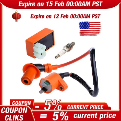 Racing AC CDI Box Ignition Coil Spark Plug For GY6 50cc 150cc ATV Moped Xfkobsoo - Image 1 of 4