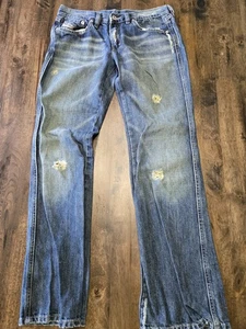 Pantalones de mezclilla rectos Diesel Industry desgastados hechos en Italia para mujer talla 27 - Imagen 1 de 8